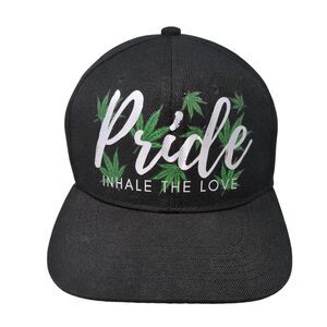 Pride Inhale The Love Cannabis Snapback Hat Black OSFA Solid Gelante